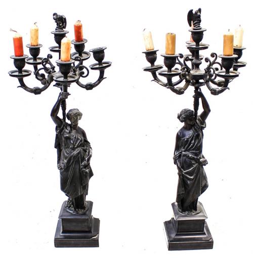 PAREJA DE CANDELABROS DE FINALES DEL S.XIX