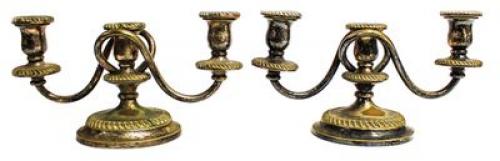 PAREJA DE CANDELABROS PRIMERA MITAD DEL SIGLO XX