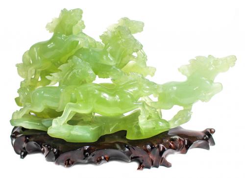 ESCULTURA EN JADE "CABALLOS"