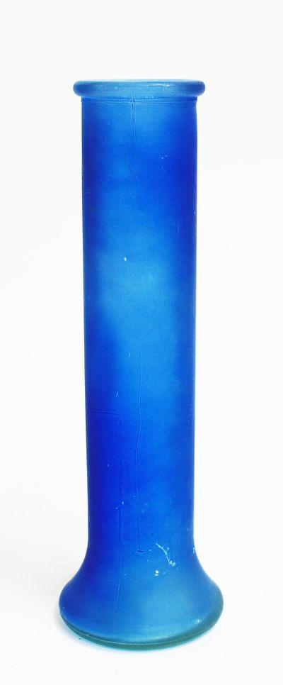 JARRÓN EN CRISTAL AZUL