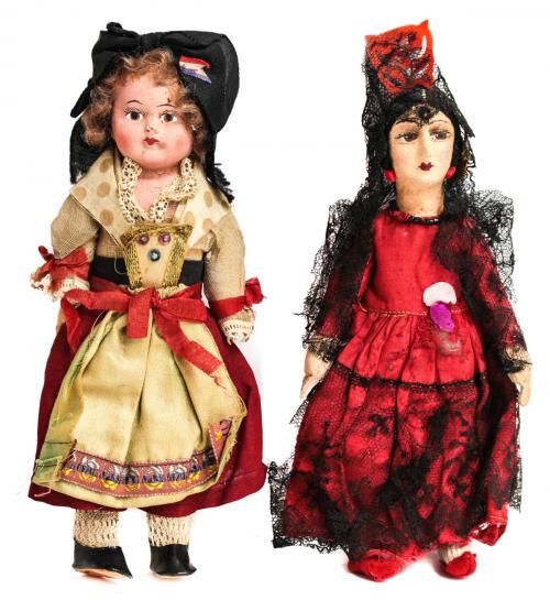 DOS MUÑECAS DE PRINCIPIOS DE LOS AÑOS TREINTA