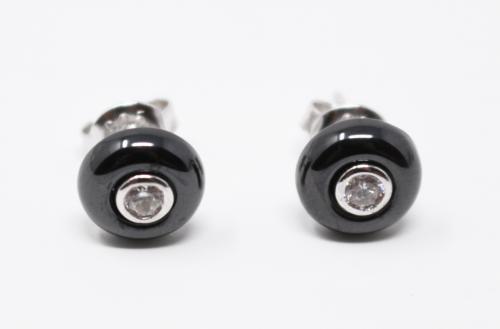 PENDIENTES DORMILONAS CON ESMALTE Y CIRCONITA