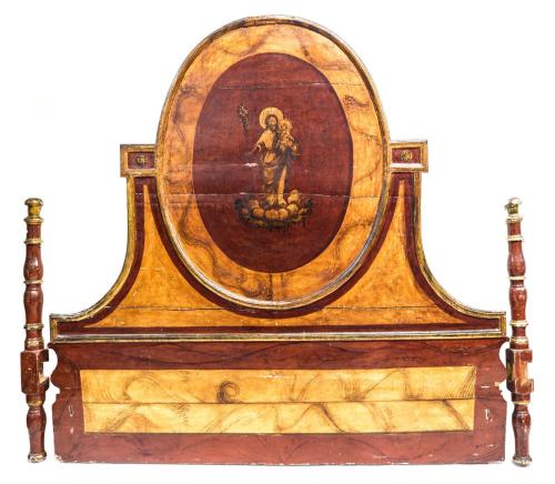 CABEZAL DE CAMA OLOTINA. CIRCA 1800