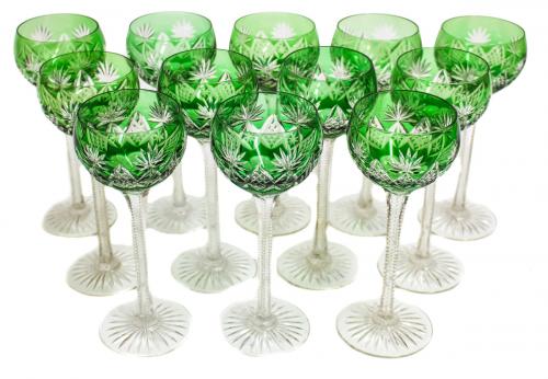CONJUNTO DE COPAS DE VINO TALLADAS