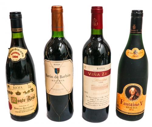 CUATRO BOTELLAS DE RIOJA
