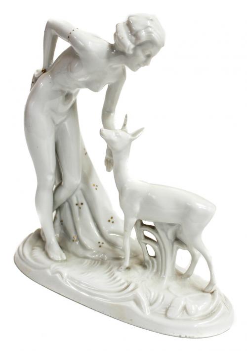 FIGURA ART DECÓ EN PORCELANA