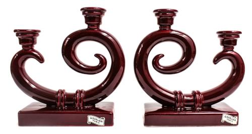 PAREJA DE CANDELABROS EN CERÁMICA. AÑOS 30-40