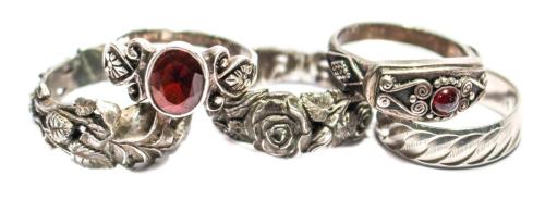 LOTE DE ANILLOS DE PLATA AÑOS 40