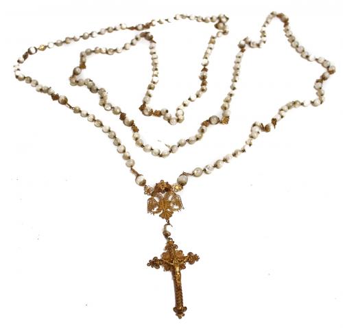 ROSARIO EN NÁCAR Y PLATA