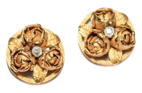 PENDIENTES "BOUQUET" FLORAL AÑOS PPS. S. XX