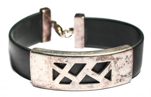 PULSERA DE PLATA Y CAUCHÚ