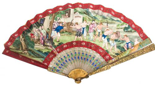 ABANICO ORIENTAL  DEL S.XIX