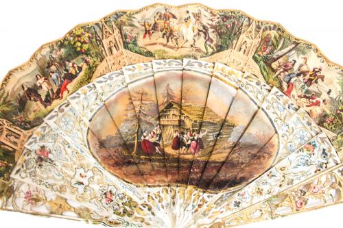 ABANICO DE MEDIADOS DEL S.XIX