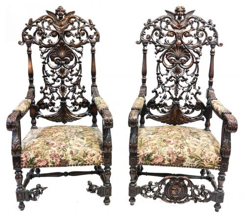 PAREJA DE SILLONES ESTILO BARROCO S.XIX