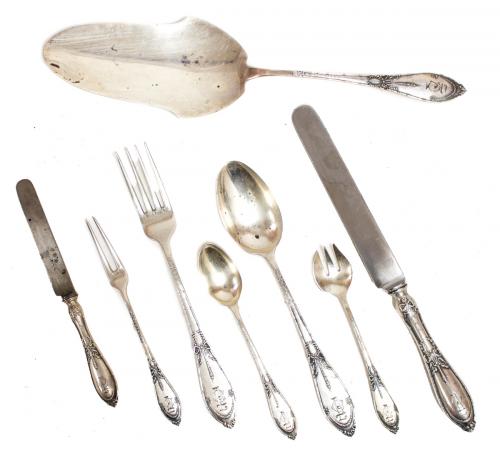 CONJUNTO CUBIERTOS EN PLATA DEL PRIMER TERCIO S.XX