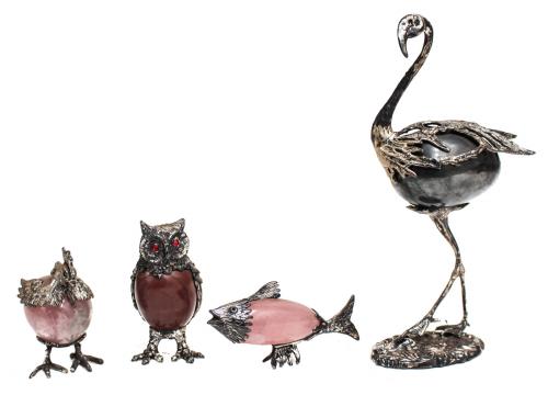 CUATRO FIGURAS DE ANIMALES  DE MEDIADOS DEL S.xx