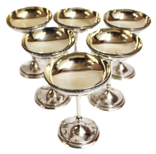 CONJUNTO DE SEIS COPAS EN PLATA