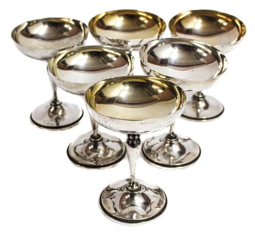 CONJUNTO SEIS COPAS EN PLATA