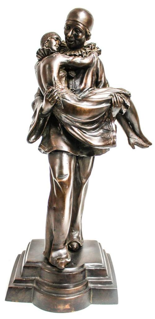 FIGURA EN BRONCE "PIERROT Y COLOMBINA"