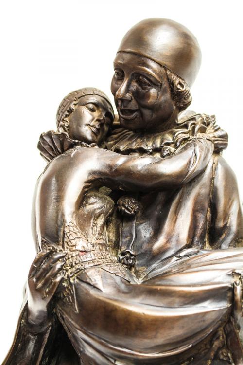 FIGURA EN BRONCE "PIERROT Y COLOMBINA"