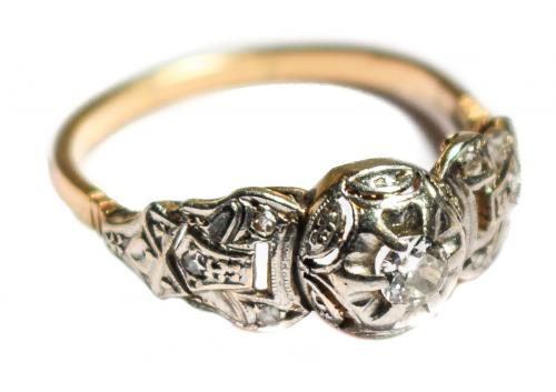 ANILLO PPS. S. XX CON BRILLANTE