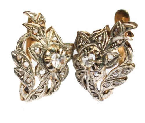 PENDIENTES PPS. S. XX CON ZAFIROS BLANCOS