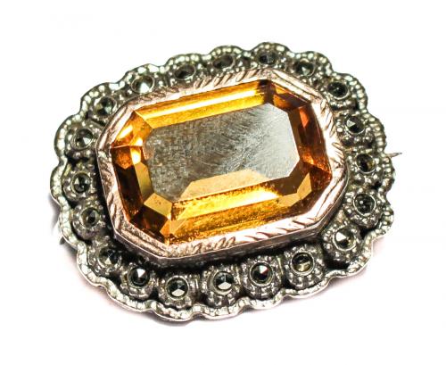 BROCHE CON TOPACIO AÑOS 40