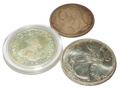 LOTE DE MONEDAS EN PLATA