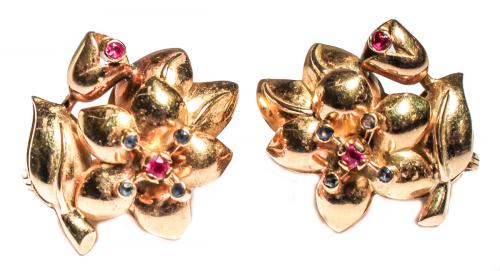 PENDIENTES FLORALES AÑOS 40