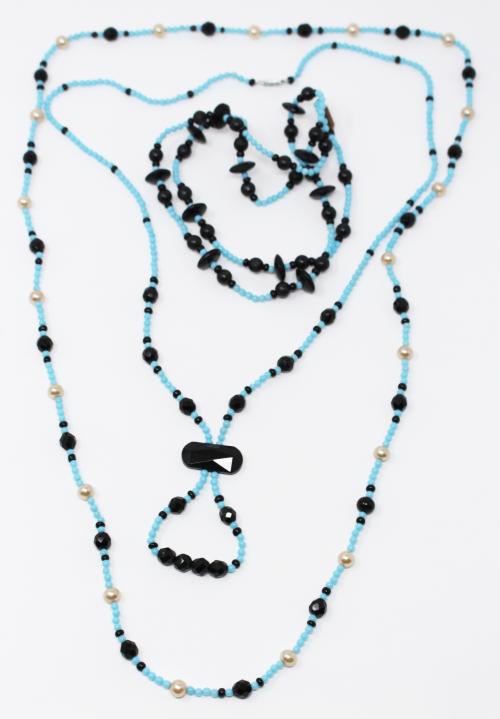 TRES COLLARES SÍMIL TURQUESA