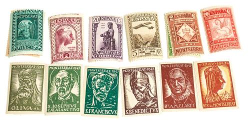 LOTE DE SELLOS Y VIÑETAS DE MONTSERRAT