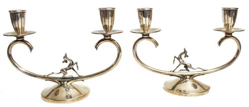 PAREJA DE CANDELABROS MEDIADOS DEL SIGLO XX