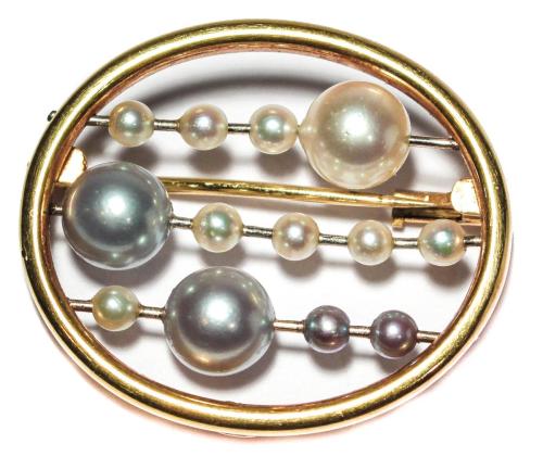 BROCHE CON PERLAS AÑOS 70