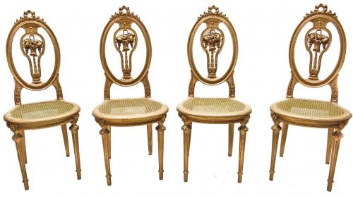 CONJUNTO DE SILLAS ESTILO LOUIS XVI
