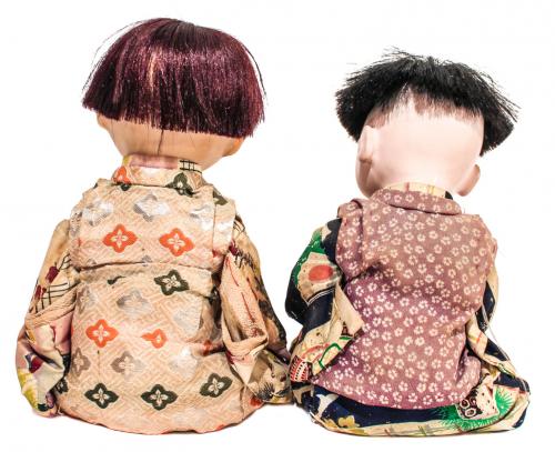 DOS MUÑECOS JAPONESES DE PPS. DEL S.XX