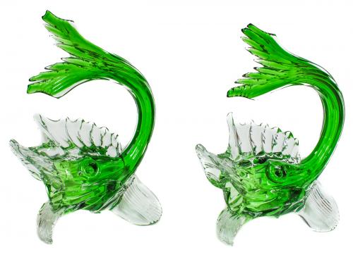 PAREJA DE "TRITONES" EN CRISTAL DE MURANO
