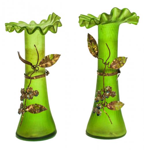 PAREJA DE VIOLETEROS ART NOUVEAU