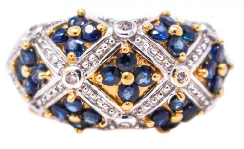 ANILLO "BOMBÉ" CON ZAFIROS
