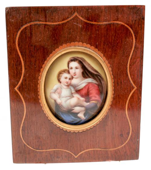 MEDALLON EN PORCELANA ENMARCADO