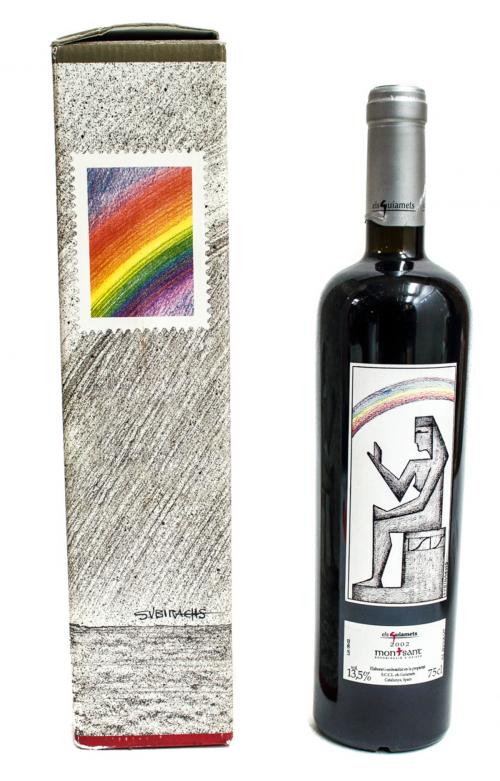 BOTELLA DE VINO CON ETIQUETA DE SUBIRACHS