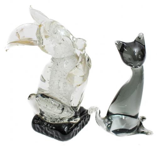 DOS FIGURAS EN CRISTAL DE MURANO DEL ÚLTIMO CUARTO S.XX