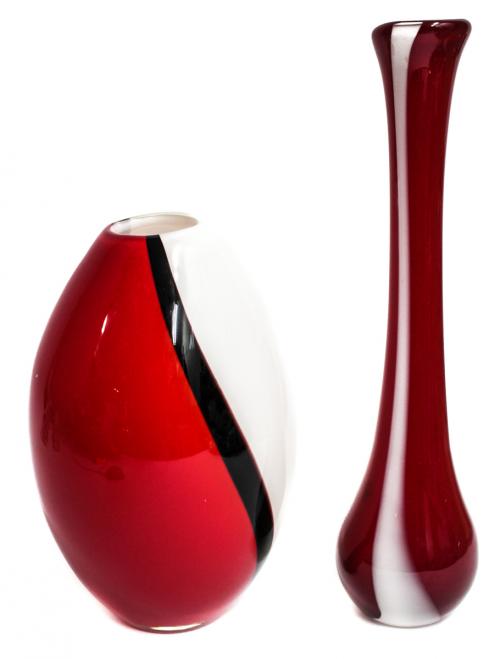 DOS JARRONES EN CRISTAL DE MURANO