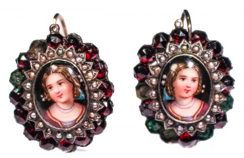 PENDIENTES DEL S.XIX CON ESMALTES