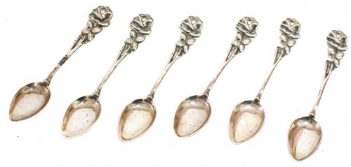 CONJUNTO DE CUCHARITAS DE PLATA ART NOUVEAU