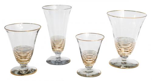 CONJUNTO DE COPAS EN CRISTAL ART DECÓ