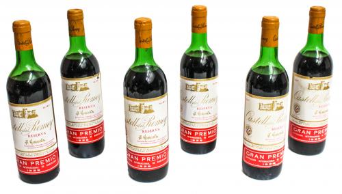 SEIS BOTELLAS DE VINO