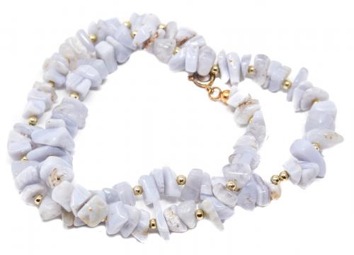 COLLAR CON FRAGMENTOS DE ÁGATA AZUL