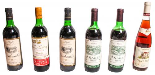 SEIS BOTELLAS DE VINO