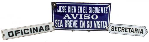 TRES LETREROS PRIMERA MITAD DEL SIGLO XX