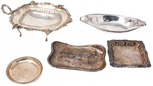 LOTE DE CENICEROS Y CENTRITOS DE PLATA